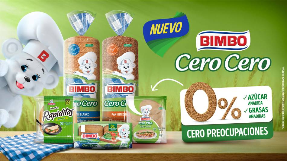 Bimbo lanza “Cero Cero”, nueva línea de productos sin azúcar ni grasas